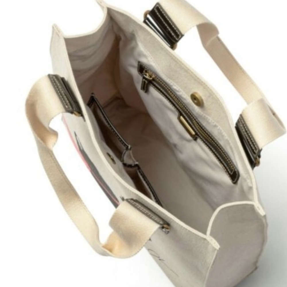 Jason Wu Canvas Tote Bag with Cat Print - Cream and Black - Picture 3 of 7
